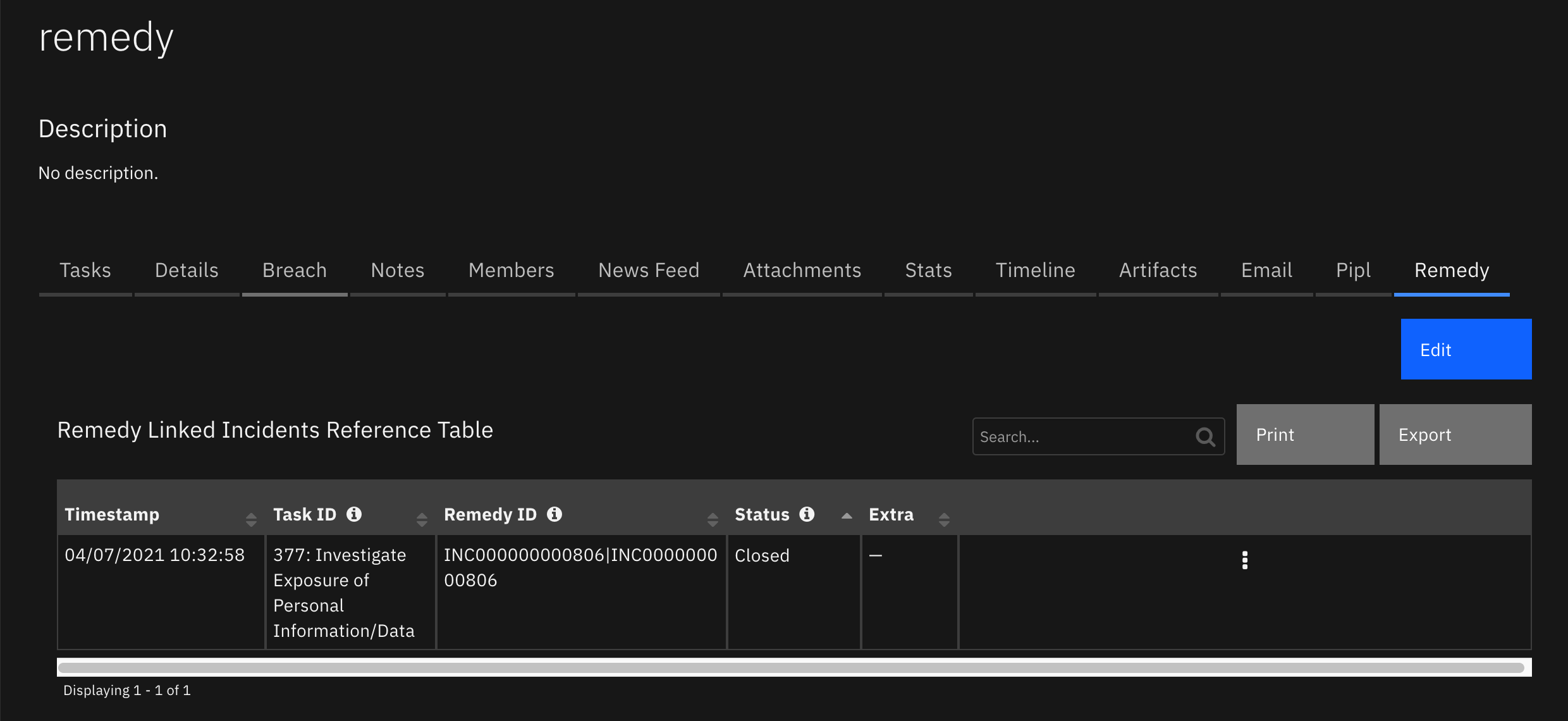 screenshot: dt-remedy-linked-incidents-reference-table