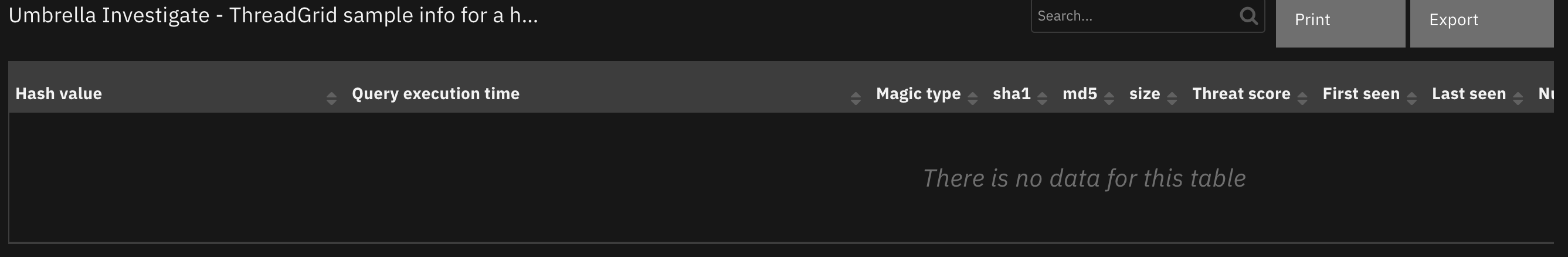 screenshot: dt-umbrella-investigate---threadgrid-sample-info-for-a-hash