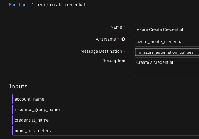 screenshot: fn-azure-create-credential 