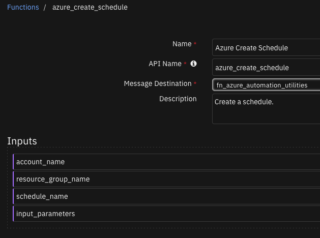 screenshot: fn-azure-create-schedule 