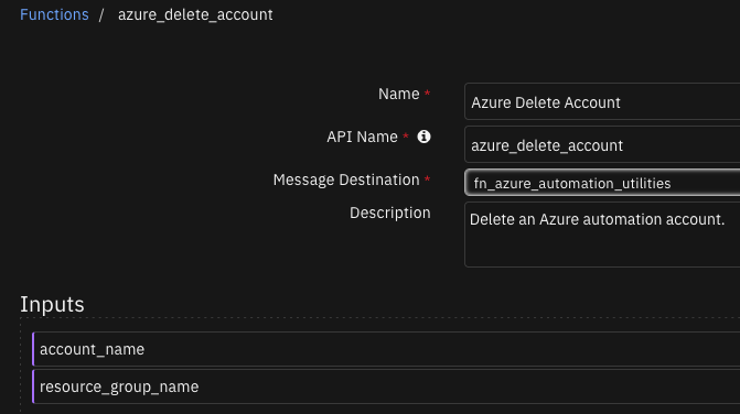 screenshot: fn-azure-delete-account 