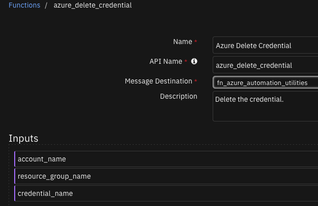 screenshot: fn-azure-delete-credential 