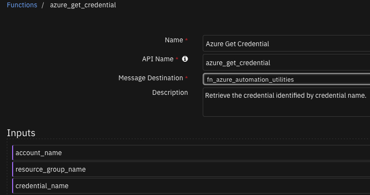 screenshot: fn-azure-get-credential 