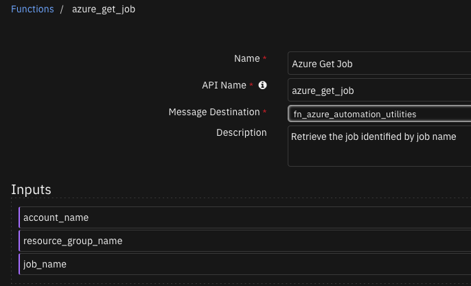 screenshot: fn-azure-get-job 