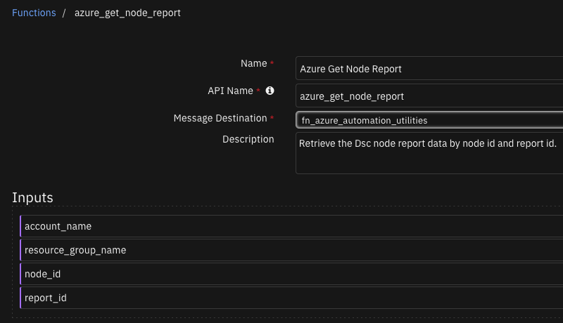 screenshot: fn-azure-get-node-report 