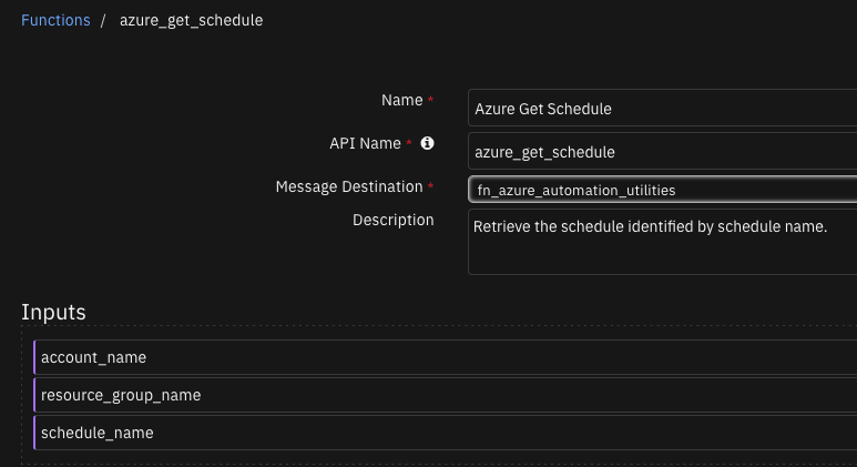 screenshot: fn-azure-get-schedule 