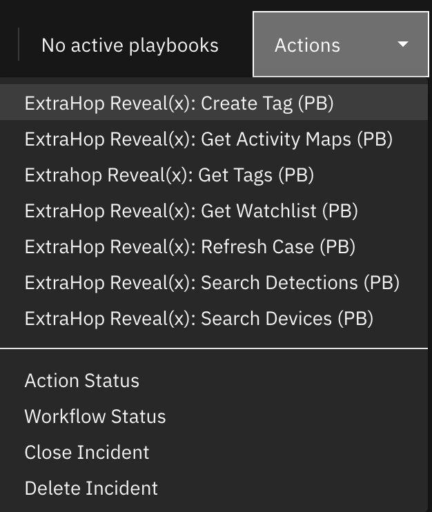 screenshot: fn-extrahop-revealx-create-tag-action