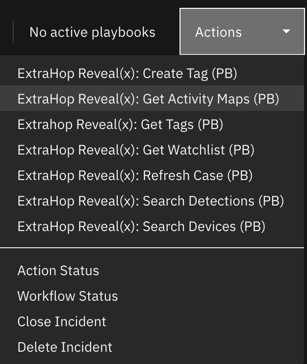 screenshot: fn-extrahop-revealx-get-activitymaps-action