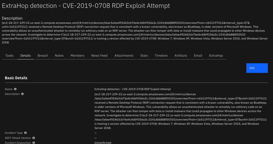 screenshot: fn-extrahop-revealx-incident-details
