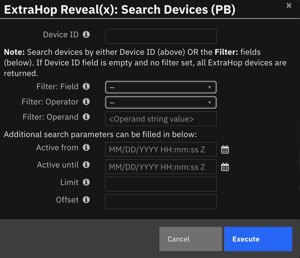 screenshot: fn-extrahop-revealx-search-devices-action_2