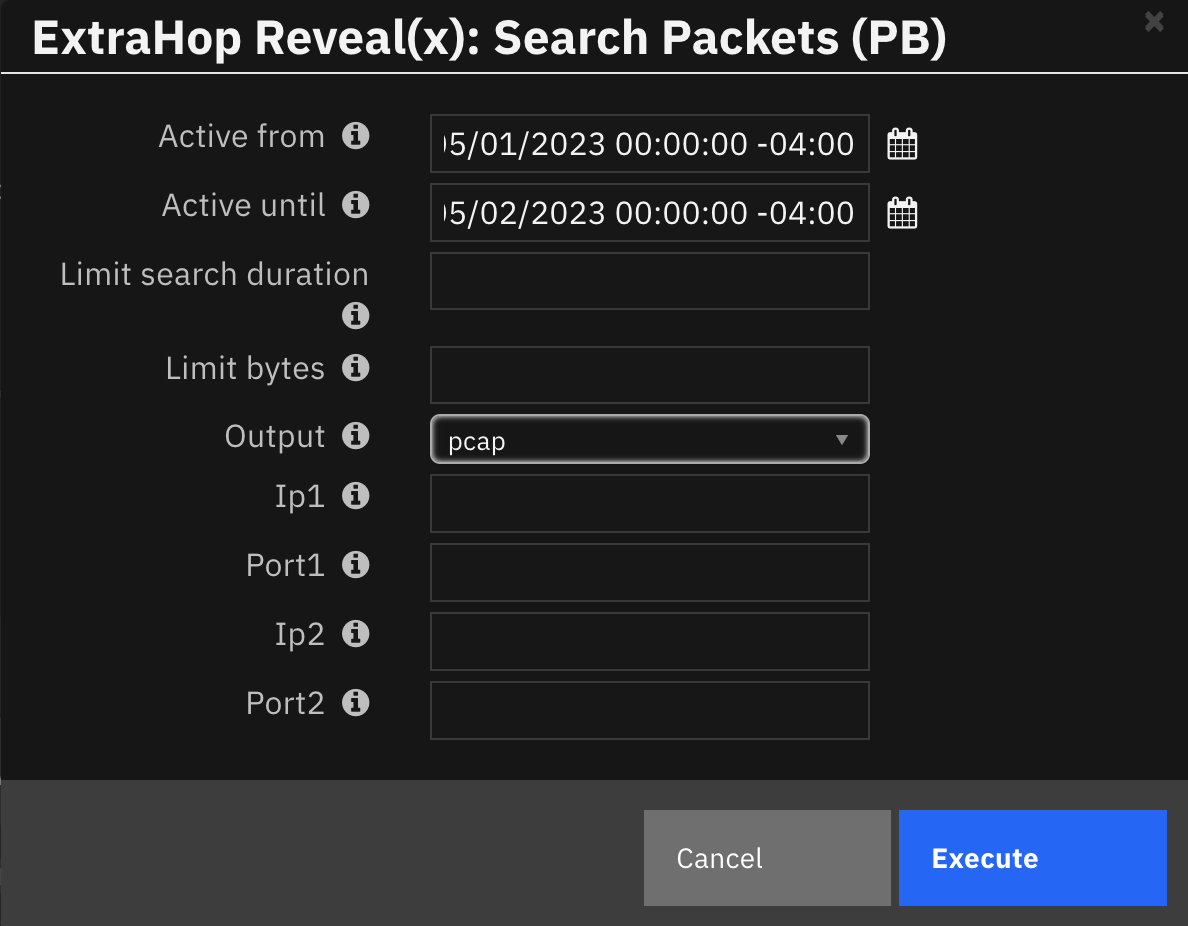 screenshot: fn-extrahop-revealx-search-packets-action_2