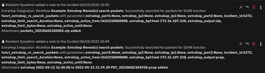 screenshot: fn-extrahop-revealx-search-packets-note