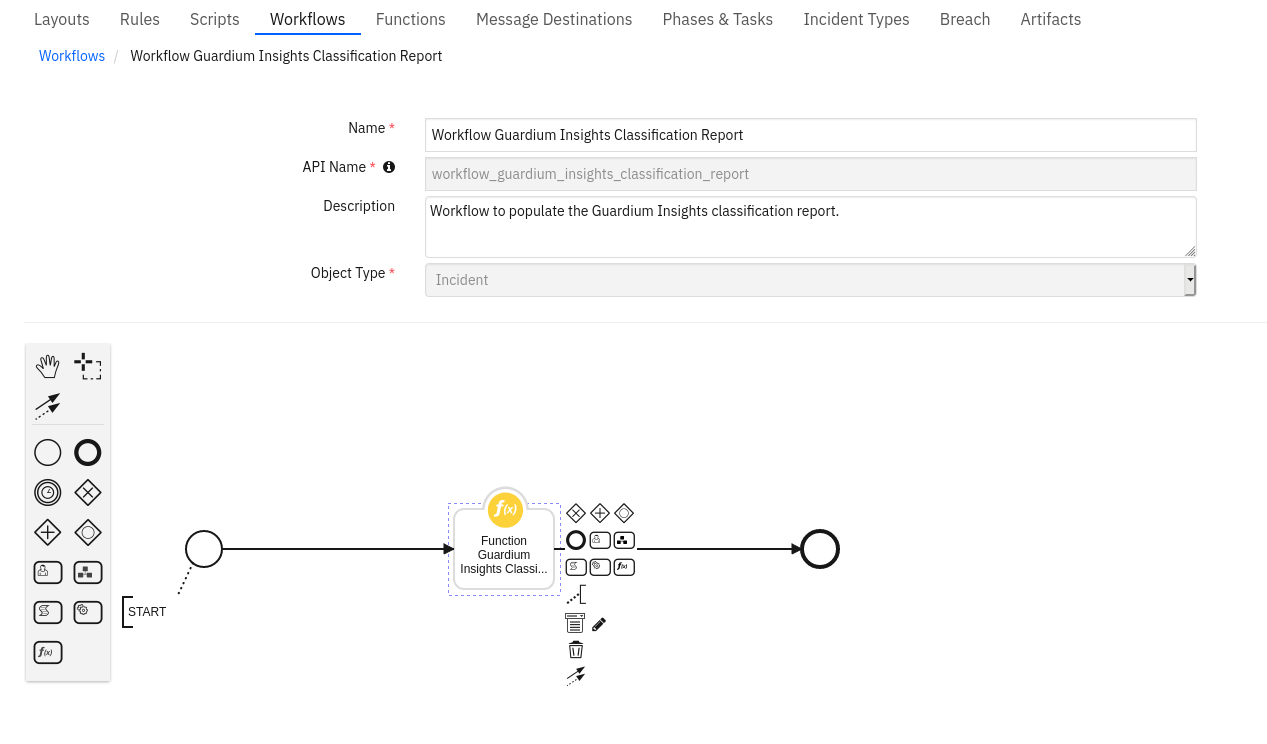 screenshot: fn-function-guardium-insights-classification-report 