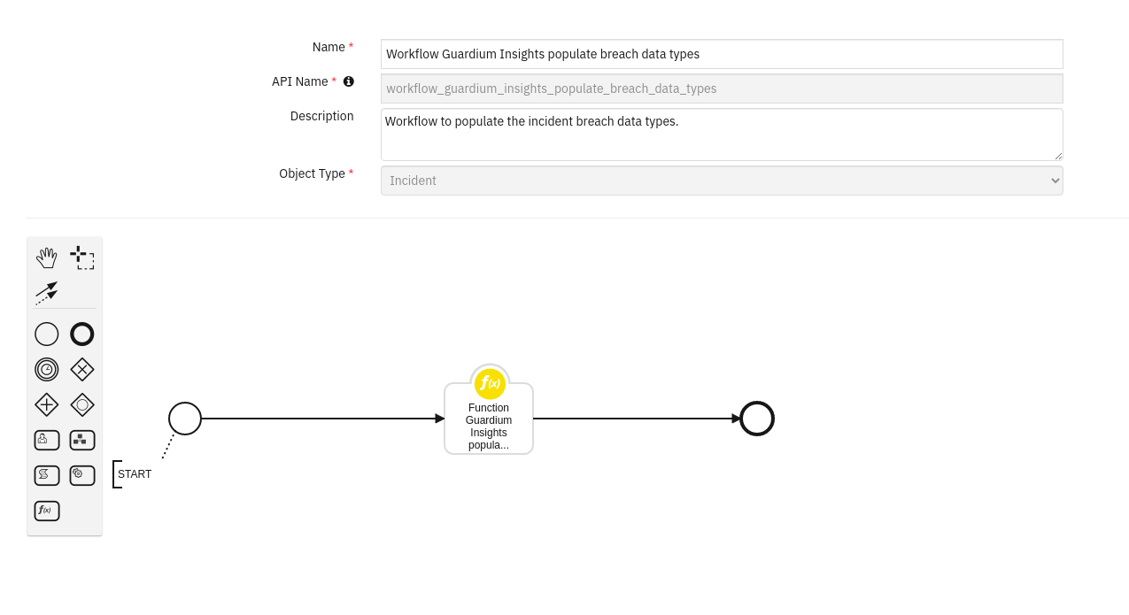 screenshot: fn-function-guardium-insights-populate-breach-data-types 