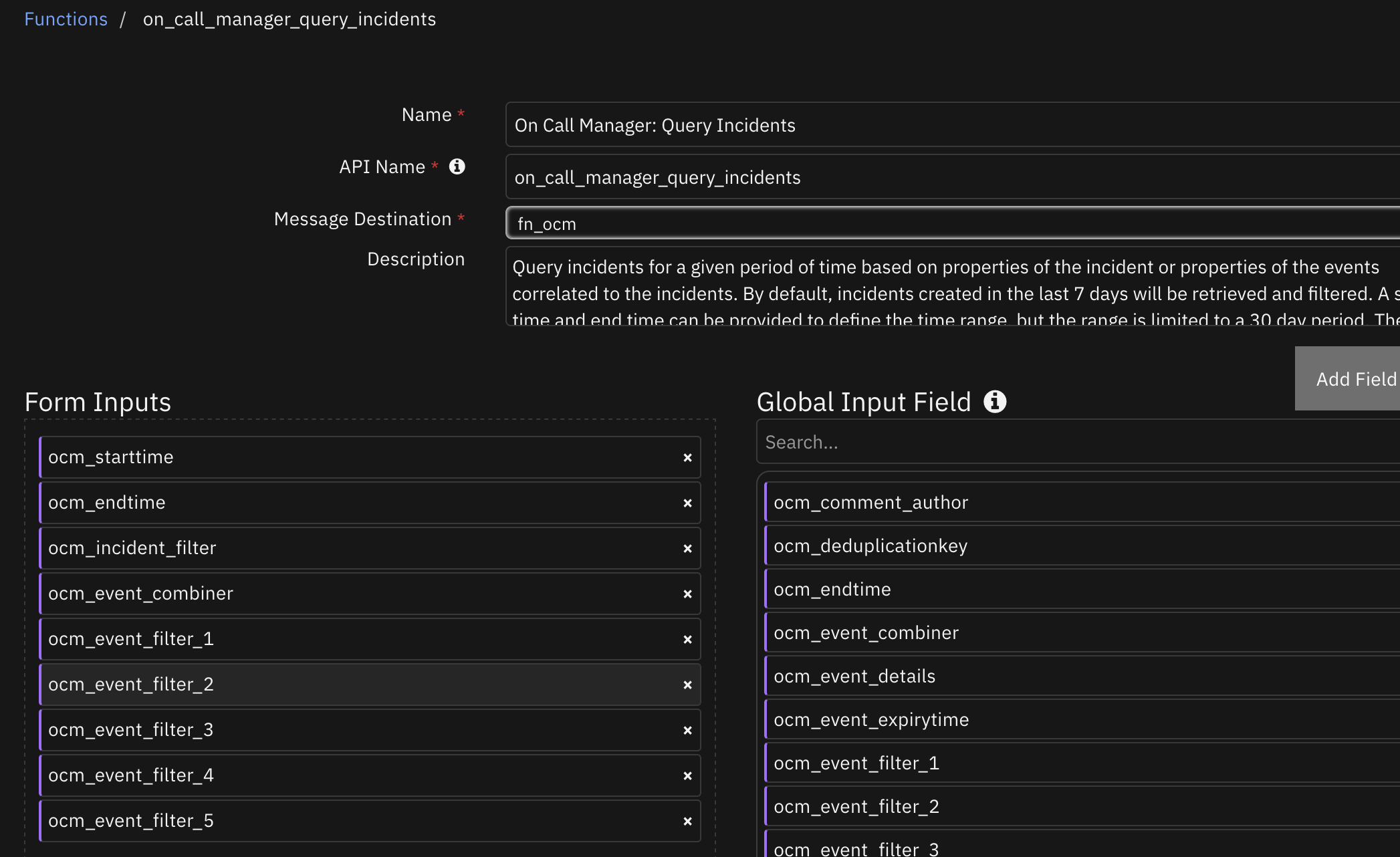 screenshot: fn-on-call-manager-query-incidents 