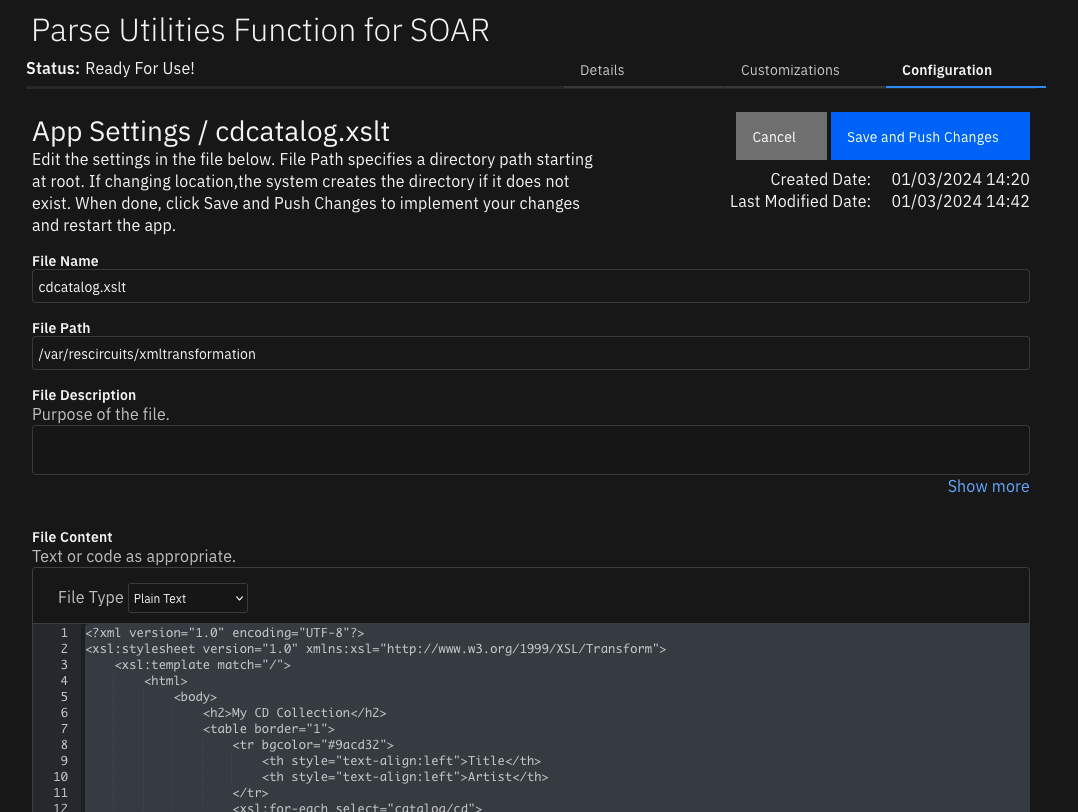 screenshot: fn-parse-utilities-apphost-XMTransformations