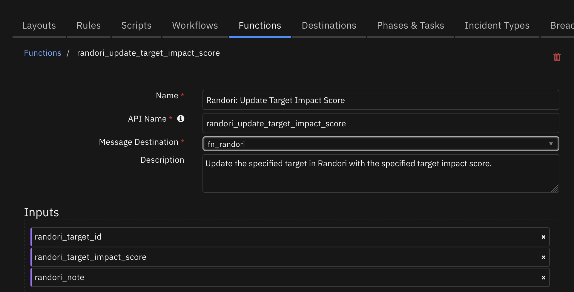 screenshot: fn-randori-update-target-impact-score 