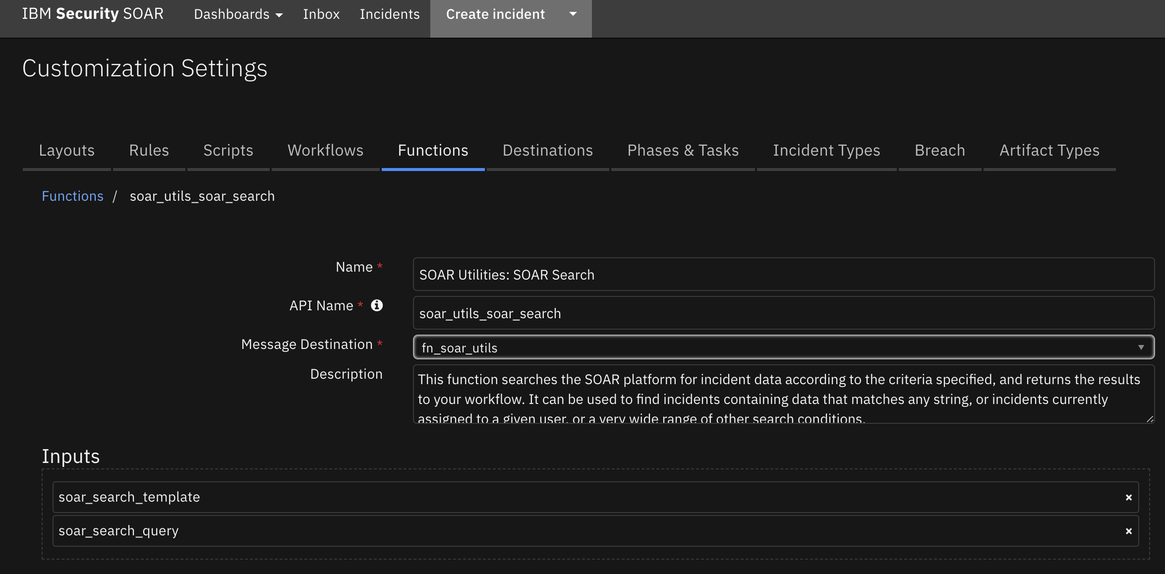 screenshot: fn-soar-utilities-soar-search 