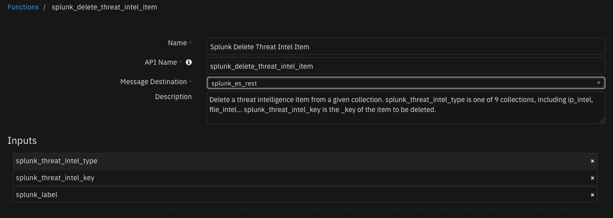 screenshot: fn-splunk-delete-threat-intel-item 