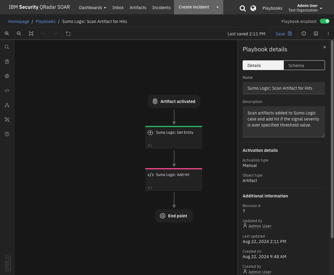 screenshot: fn-sumo-logic-get-entity 