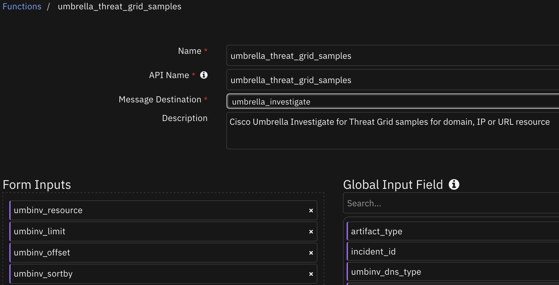 screenshot: fn-umbrella-threat-grid-samples 