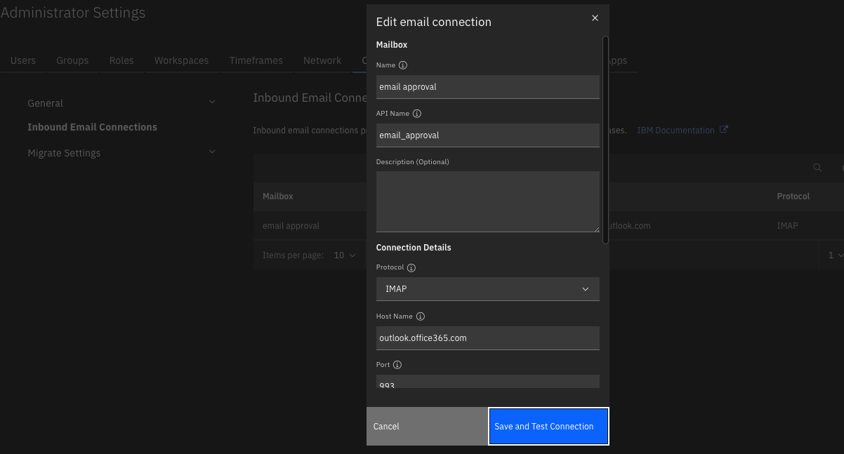 screenshot: inbound email