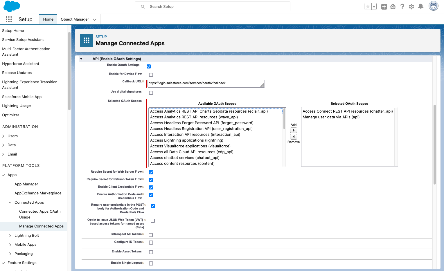 screenshot: manage-connected-apps-API 