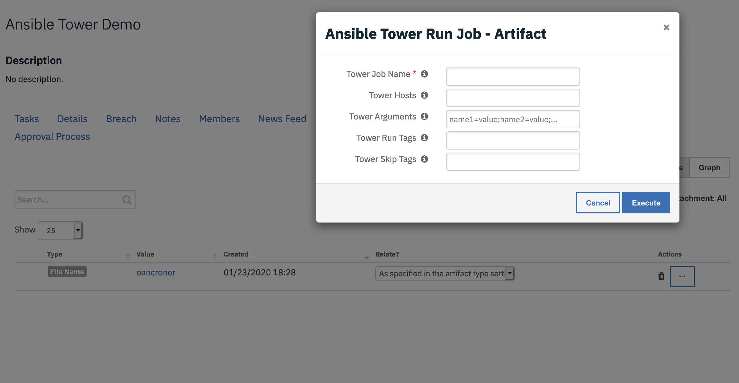 screenshot: fn-ansible-tower-run-job 