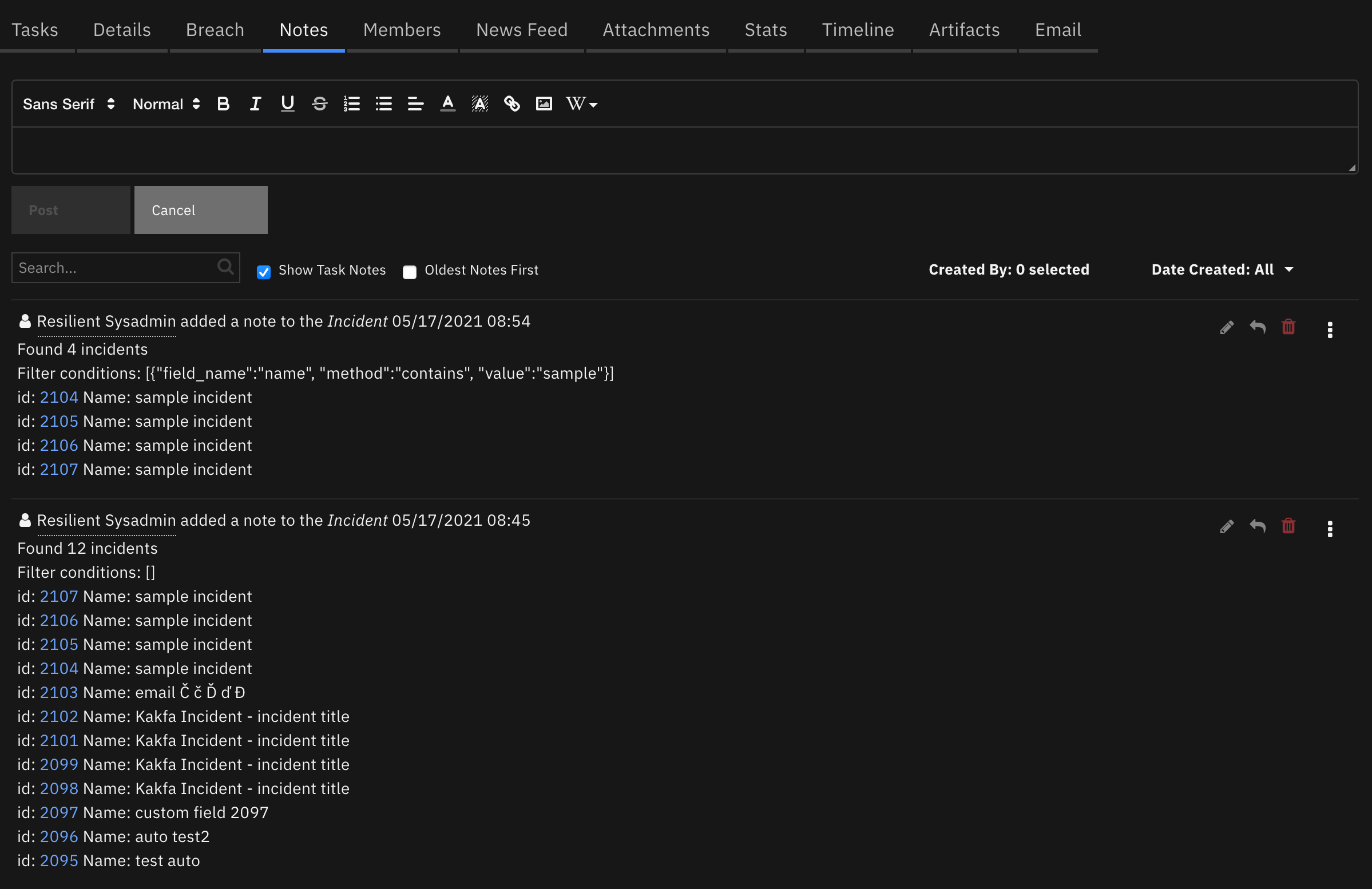 screenshot: fn-search-incidents 