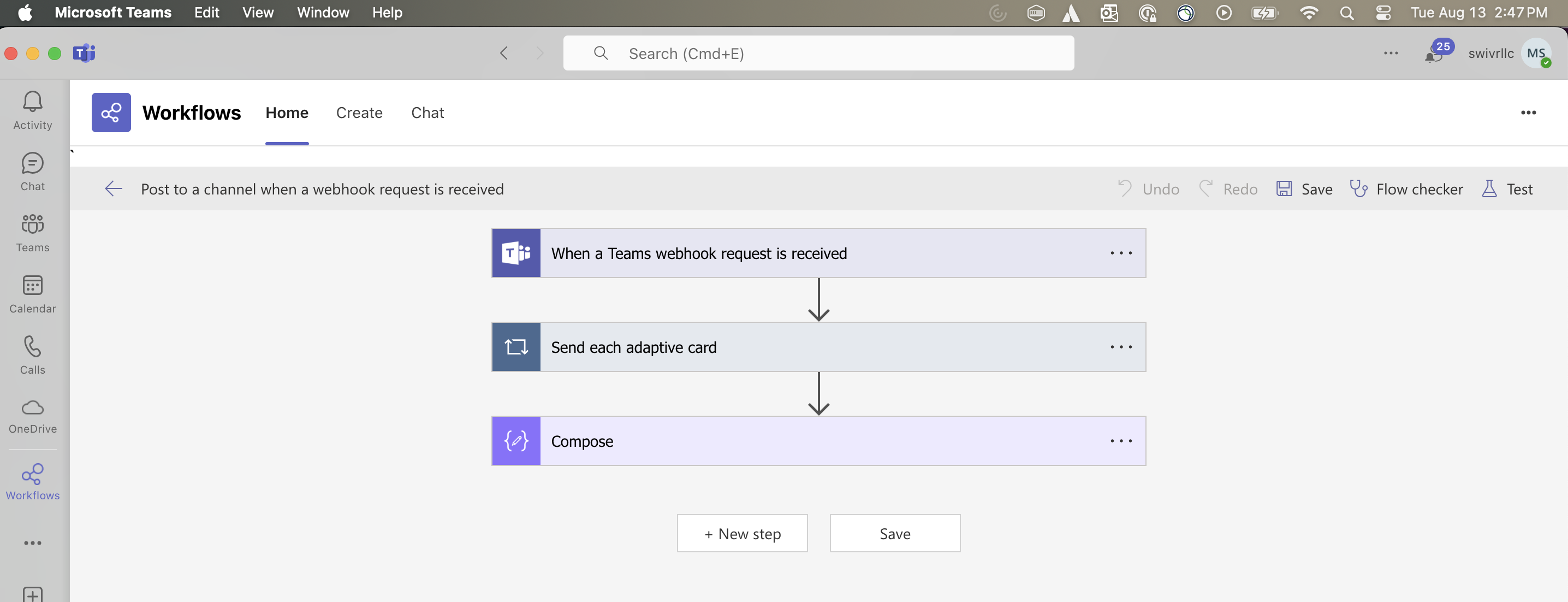 screenshot: Workflow Steps